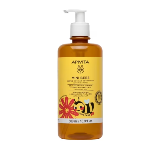 Apivita Mini Bees Gel de Banho Suave Cabelo e Corpo Crianças 500ml