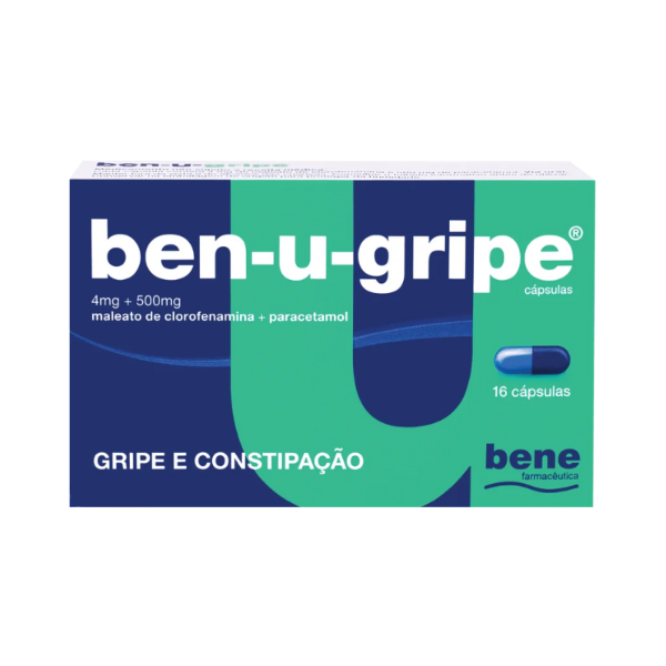 Ben-u-gripe 4mg + 500mg 16 cápsulas